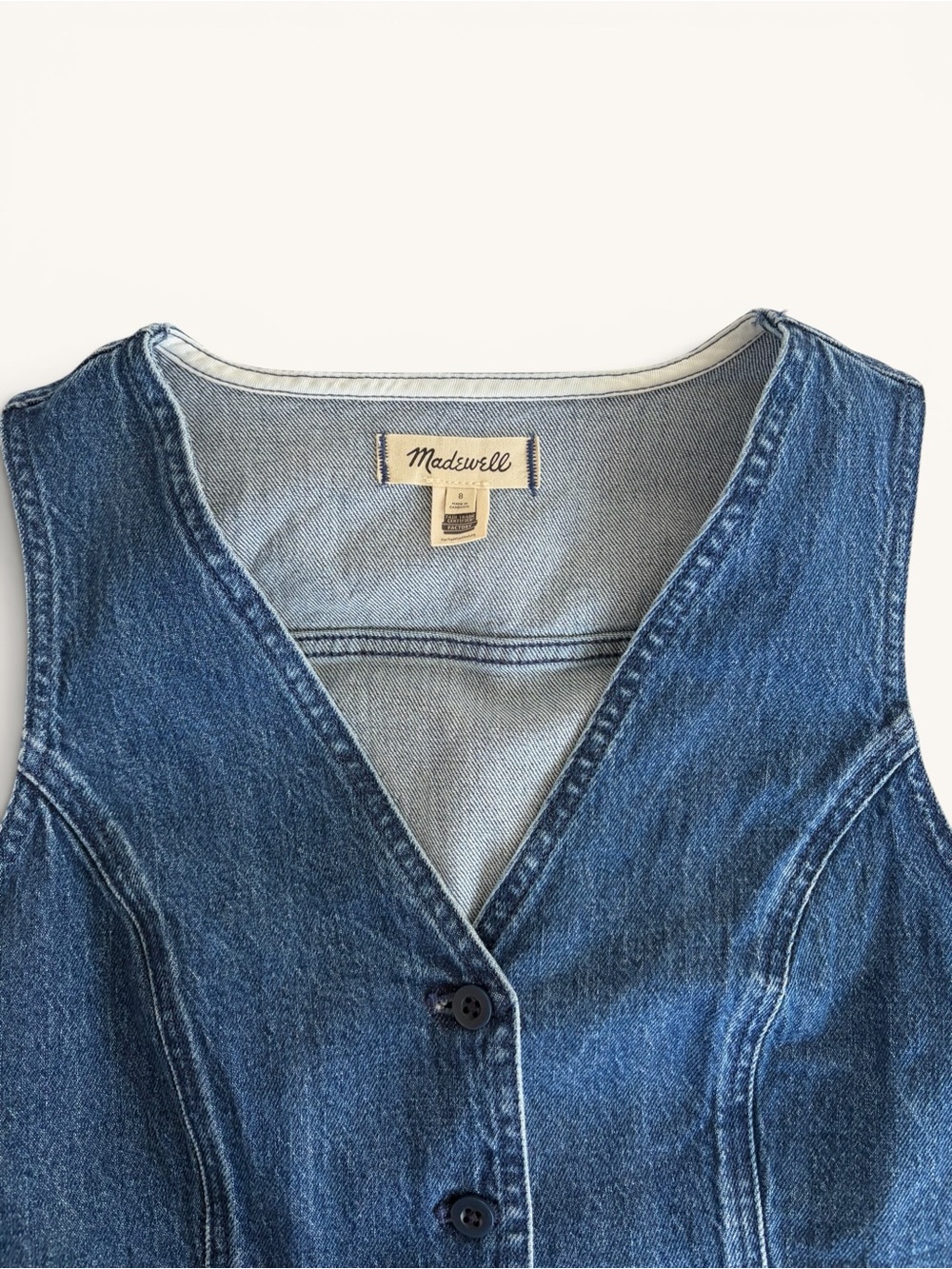 Madewell Indigo Blue Denim Button Vest - Picture 5 of 10